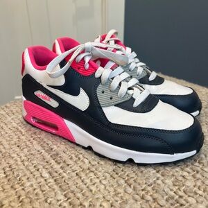 Nike Air Max 90 LTR Running Shoes White Pink Gray 833376-003 Size 7Y Women's 8.5